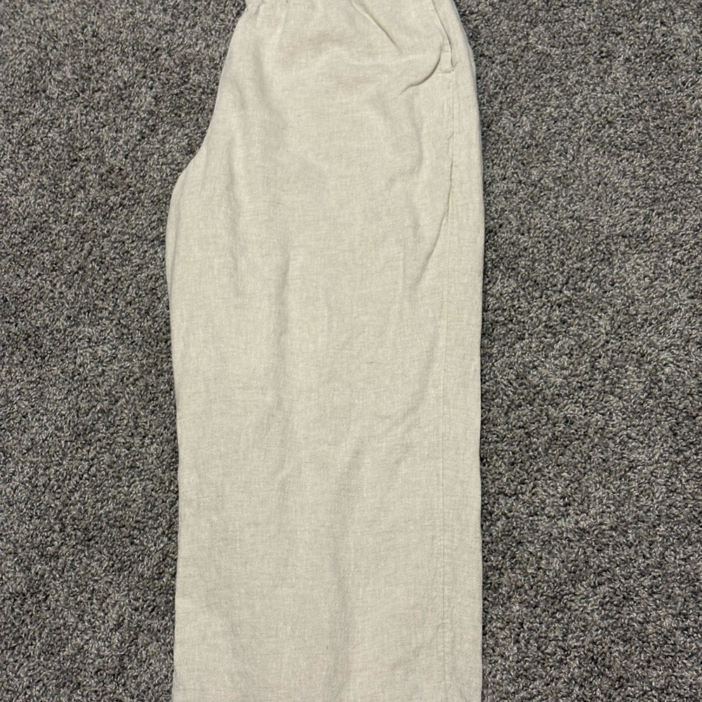 Abercrombie & Fitch Cream Linen Pants